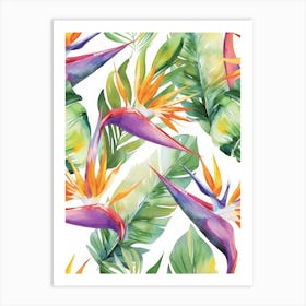 Bird Of Paradise Seamless Pattern 6 Art Print