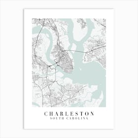 Charleston South Carolina Street Map Minimal Color Art Print
