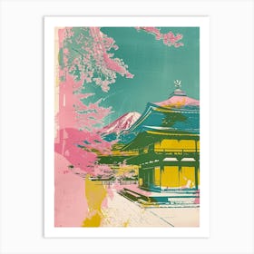 Fujikawaguchiko Japan Duotone Silkscreen 3 Art Print