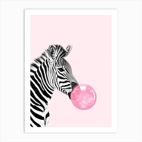 Zebra Chewing Gum Art Print