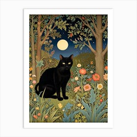 William Morris Black Cat In The Forest Art Print