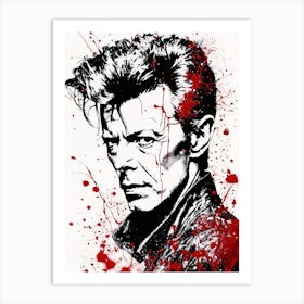 David Bowie Portrait Ink Painting (3) Art Print
