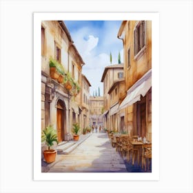 Watercolor Street Scene Art Print