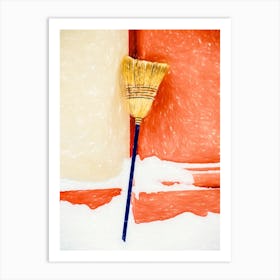 Sweeping Brush In Snow Art Print