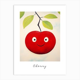 Friendly Kids Cherry Poster Art Print