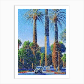 Irvine, City Us  Pointillism Art Print