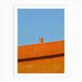 Cat On A Wall Art Print