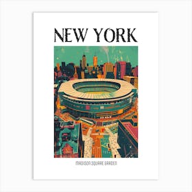 Madison Square Garden New York Colourful Silkscreen Illustration 2 Poster Art Print