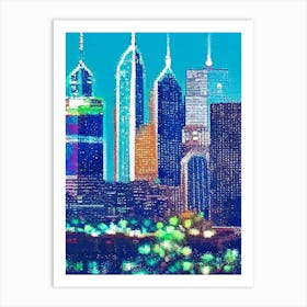 Charlotte, City Us  Pointillism Art Print
