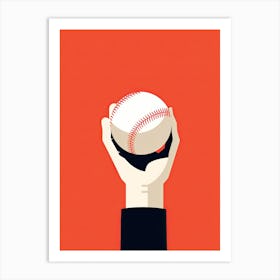 Baseball Ball In Hand Art Print