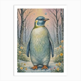 Penguin In The Snow Art Print