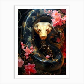 Snakes And Flowers Art Print