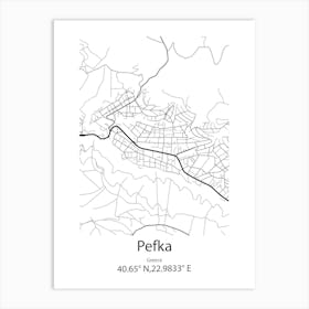 Pefka,Greece Minimalist Map Art Print