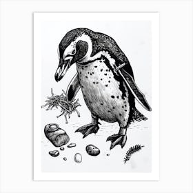 King Penguin Playing 1 Art Print