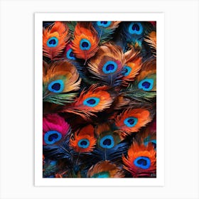 Peacock Feathers Art Print 3 Art Print