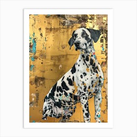 Dalmatian Dog Gold Effect Collage 2 Art Print