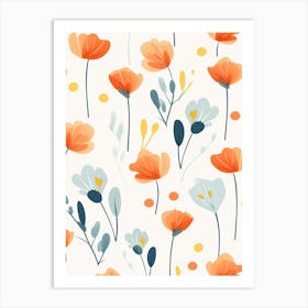 Whispers of Poppies: Elegant Floral Poster Print Art Print