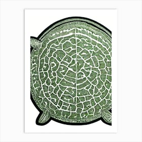 Green Sea Turtle Linocut Art Print