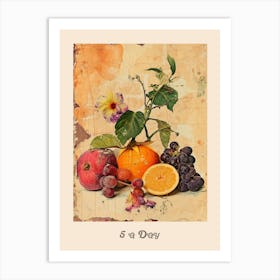 5 A Day Fruit Poster 3 Art Print