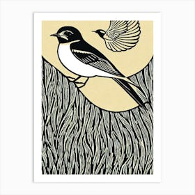 Swallow Linocut Bird Art Print