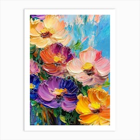 Watercolour 3d Flowers Art Print