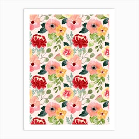 Watercolor Floral Pattern Poster