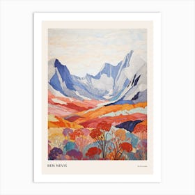 Ben Nevis Scotland 4 Colourful Mountain Illustration Poster Art Print