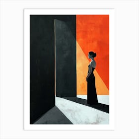 Woman In Black, Minimalism 1 Art Print