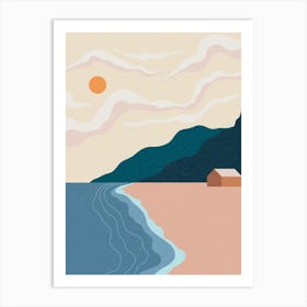 Beach House Illustration Art Print