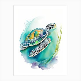 Nesting Sea Turtle, Sea Turtle Watercolour 2 Art Print