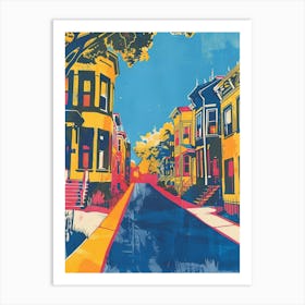 Sunnyside New York Colourful Silkscreen Illustration 1 Art Print