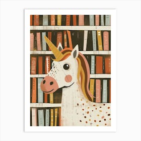 Unicorn Reading A Book Muted Pastels 4 Art Print