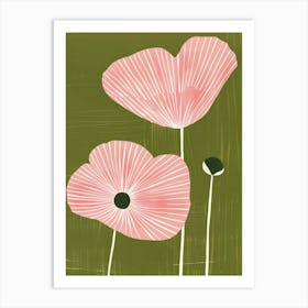 Pink & Green Moonflower 2 Art Print
