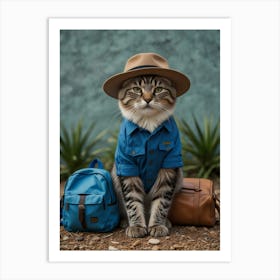 Cat In A Hat 14 Art Print