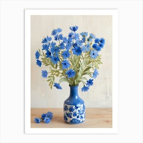 Blue Flowers In A Vase 1 Art Print