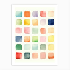 Watercolor Squares 1 Art Print