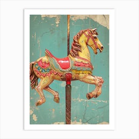 Carousel Horse Kitsch Collage 1 Art Print