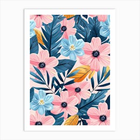 Seamless Floral Pattern 4 Art Print