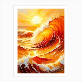 Ocean Waves At Sunset 2 Art Print