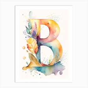 B, Letter, Alphabet Storybook Watercolour 5 Art Print