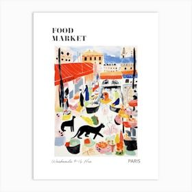 The Food Market In Paris 3 Illustration Poster Art Print