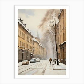 Winter Street In Lviv Art Print