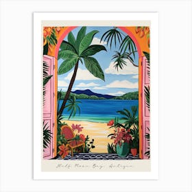 Poster Of Half Moon Bay, Antigua, Matisse And Rousseau Style 2 Art Print