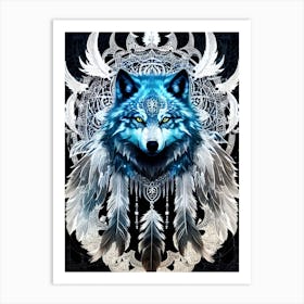 Wolf With Feathers 5 Art Print