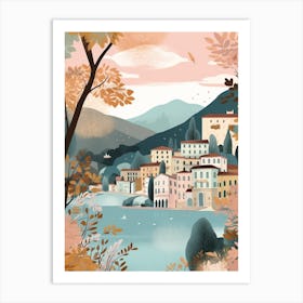 Lake Como, Italy Illustration Art Print