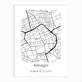 Almagro,Spain Minimalist Map Art Print