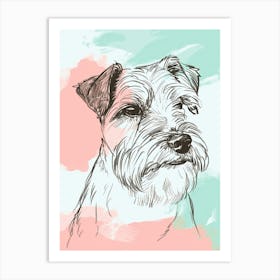 Colourful Glen Of Imaal Terrier Dog Line Illustration 4 Art Print