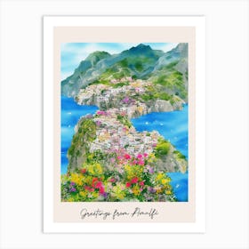 Greetings From Amalfi Italy Art Print