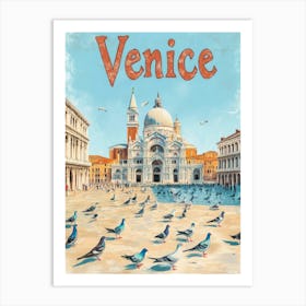 Aihrgdesign A Classic 1960s Travel Poster For Venice Showcasi Dfeff2ac 4583 43c2 917e 83fd9479bf41 2 Art Print