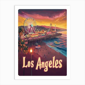 Aihrgdesign A Classic 1960s Travel Poster For Los Angeles Art Print